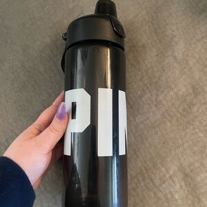 Black Water Bottle with White Logo